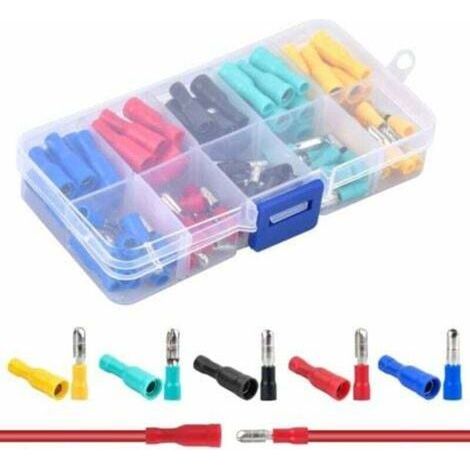 100 Stück Elektrische Anschlussklemmen, Runde Elektrische Anschlussklemmen, Crimp-elektrische Anschlussklemmen, Crimp-kabelverbinder-set