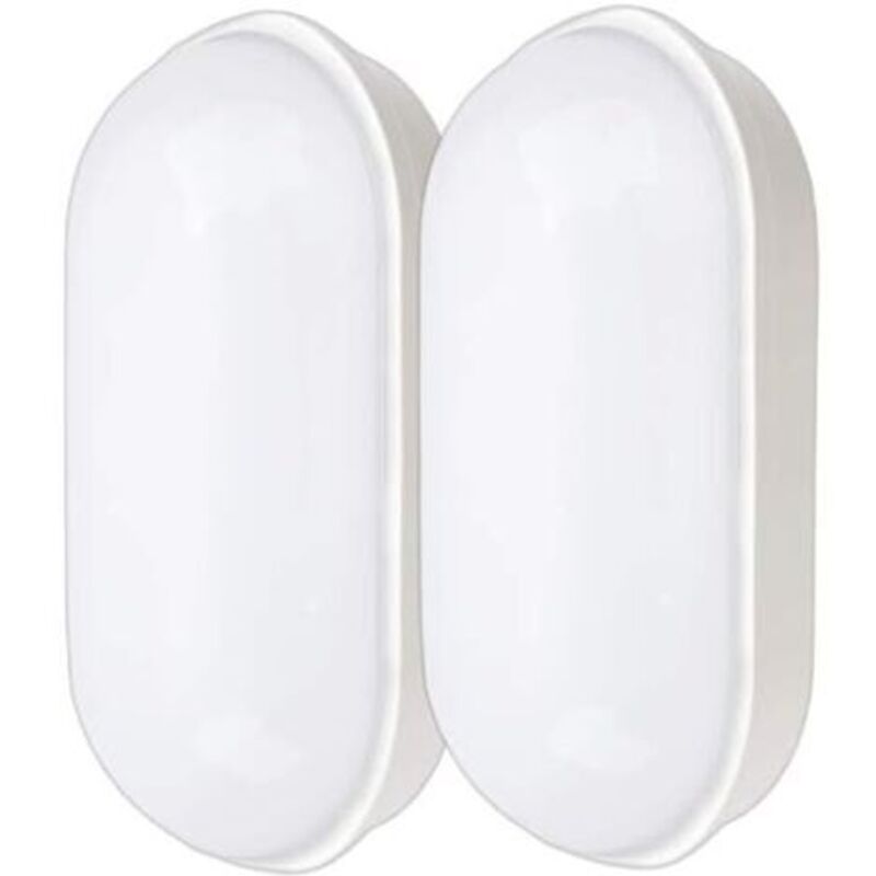 Deckenleuchte Led, 20 W, 2.200 Lm, Deckenleuchte, Ovale Deckenleuchte, Wandmontierte Deckenleuchte Ip55, Für Badezimmer, Garage, Couloir, Atelier, Garten, Balkon, Neutrales Weiß, 2 Teile