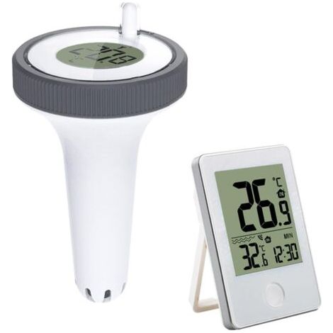 Schwimmthermometer Ohne Filter, Angeschlossenes Schwimmthermometer Mit Radio-lcd-empfänger, Nur 60 M Entfernt, Außen-/innenbereich, Aquarium, Spa, Außenbereich