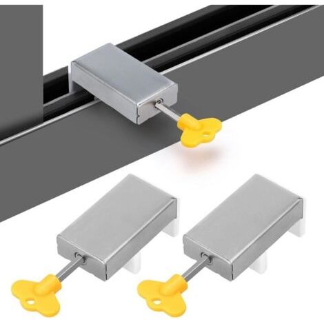 – Set Aus 3 Aluminium-türrahmen – Einstellbarer Anti-volumen-schutz Mit Schlüssel – Sichere Fenster- Und Türrahmen – Einfache Installation