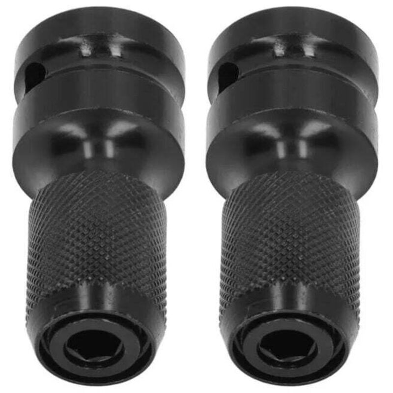 Lot Von 2 Adaptateurs De Douille 1-2" Carré À 1-4" Hexagonal, Convertisseur De Mandrin À Libération Rapide Pour Clé À Cliquet