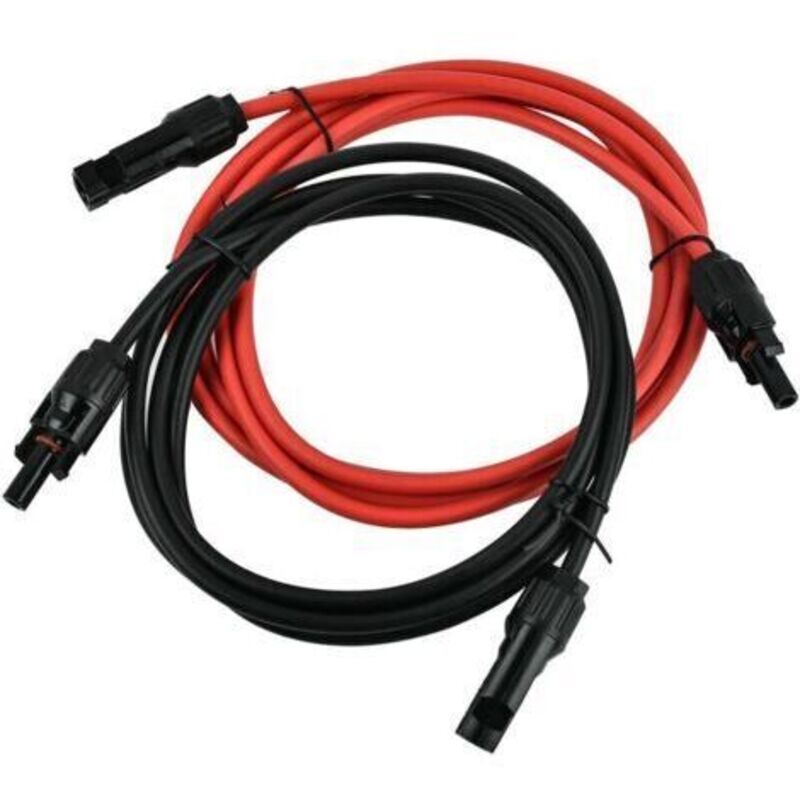 Solar-photovoltaik-verlängerungskabel. Solarpaneel-verlängerungskabel Mit Anschluss Mc4, Paar Rot + Schwarz, 14 Awg, 3 Meter / 10 Punkte