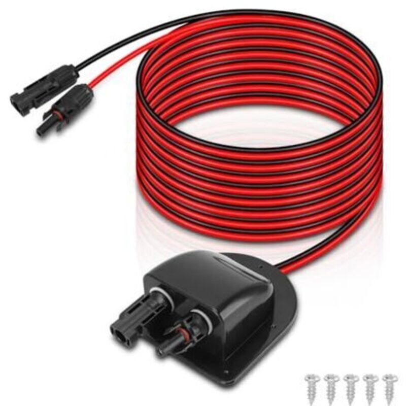 Solarkabel Mit Doppeltem Eingang, Gesamtausgang Mit Abs-boden, Solar-kabel 10 Awg 3 M, Solarmodul-anschluss Für Wohnmobile, Boote Und Fahrzeuge.