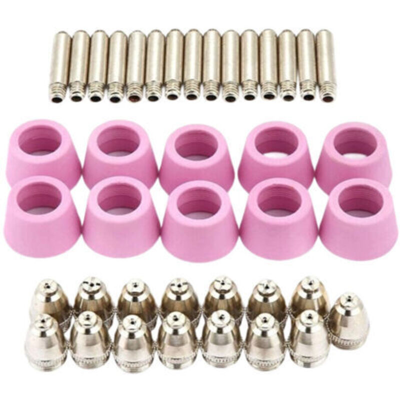 40 Teil/satz Ag60 Sg55 Plasma Cutter Coupe Torche Elektroden Busse Tassen Kit Plasma Cutter Zubehör Acier Mill Plasma Cutter Zubehör, Für Sg55, Ag-60 Torche, Cut60, Lgk60, P-60