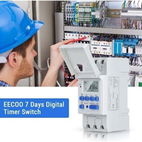 Zeitrelais Ac 220 V 15 A, Schienenmontierter Timer, Digitales Lcd-display, Programmierbarer Industrie-timer, 16 Schaltgruppen Für Elektronische Timer Für Elektrogeräte