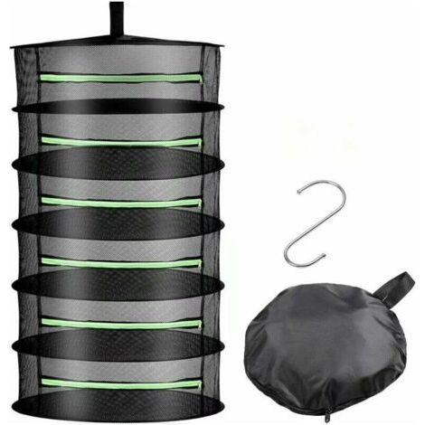 Filet Séchage Suspendu Biegsame 6 Sofas, Panier Séchage, Für Kräuter, Pflanzen, Bourgeons (hydroponie), Mit Häkeln/mousqueton