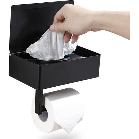 Schwarzes Toilettenpapier Aus Rostfreiem Stahl Und Toilettenpapier Mit Wandgemälden Aus Edelstahl