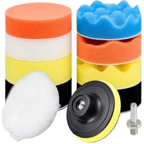 11-teiliges Polissage-tampon-pad, 80 Mm, Polissage-tampon-pad, Polissage-tampon-set Mit M10-adapter Für Perceuse-polissage-tampon Und Laine Für Auto-polissage-meulage Cira