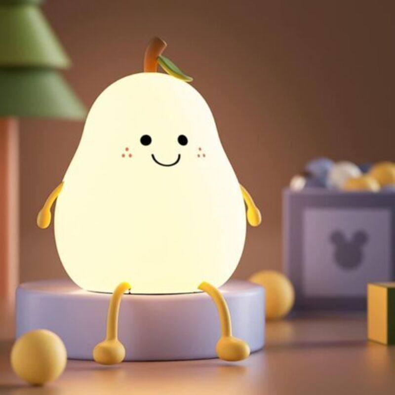 Pr Creative Birnenförmiges Kinder-nachtlicht Mit Timer-funktion, 7 Farben Led-licht Kinder-nachtlicht, Wiederaufladbar Mit Usb, Nachtlicht-nachttischlampe Für Urlaubsgeschenke Und Schlafzimmer