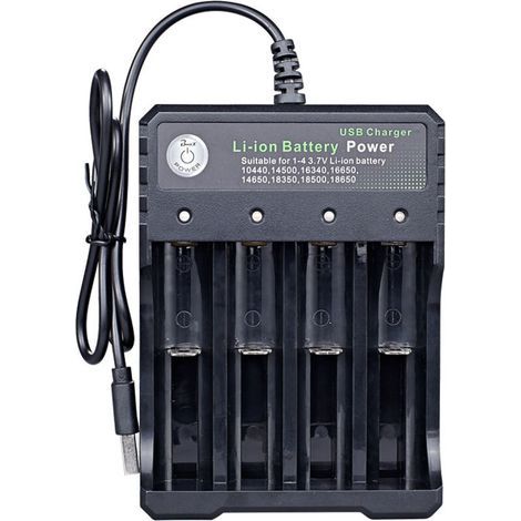 Universelles 18650-akkuladegerät, Akkuladegerät Mit Led-anzeige, 4 Usb-steckplätze, Akkuladegerät Für Li-ion-lithium-akku