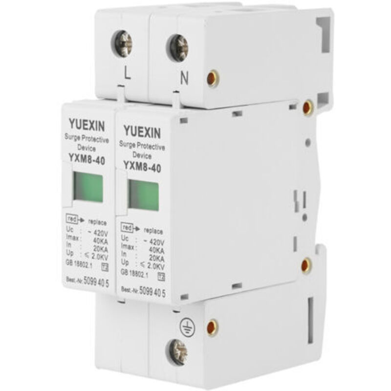 2p 40ka 220v Überspannungsschutz – Überspannungsschutz – Flammhemmendes Gehäuse – Schnelle Installation Für Elektrische Heimsysteme