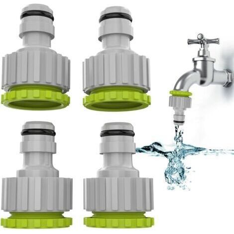 Ahlsen 2-in-1-wasserhahn-anschluss – 4er-pack, 1/2 Zoll Und 3/4 Zoll Garten-wasserhahn-anschluss, Wasserhahn-anschluss, Schlauchanschluss-set Für Die Gartenbewässerung