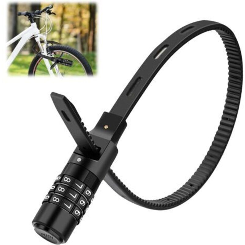 Cadenas Velo À Code, Antivol Velo Portable, Accessoires Velo Pour Antivol, Antivol Casque Moto Mit Code À 3 Chiffres
