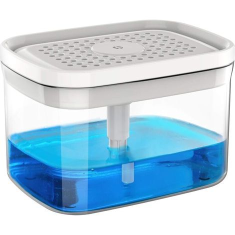 2 Und 1 Distributor Von Savon Premium Und Porte-eponge, Distributor Von Pompe À Savon Lave-vaisselle Für Comptoir De Cuisine, Blanc