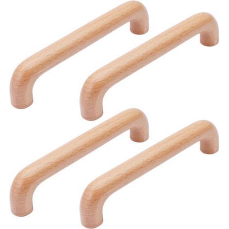 4 Stück Holzmöbelgriff, Küchenschrankgriff, Schranktürgriff, Lochabstand 128 Mm, Für Küchenmöbel Und Schubladen