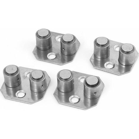 4 Stück Coulissante Porte Double Arbre Retenue Suspendue Poulie Rail Guide Localisateur