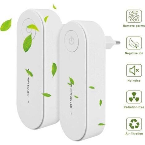 Verfügbarer Luftreiniger, 2 Packungen Mini-luftreiniger, Geräuschloser Betrieb Für Tierallergien Der Firma, Fumoir, Appartement Chambre Cuisine Toilette