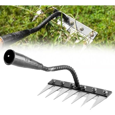 Râteau De Désherbage De Jardin En Acier Au Carbone, 7 Dents Râteau De Jardin En Métal Très Résistant, Râteau En Fer Pour Jardinage Et Désherbage Outil De Jardin Râteau À Main Pour Déchaumage (7-d