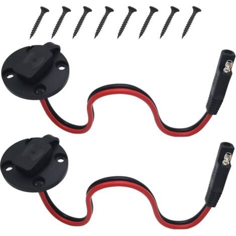 Sae-stecker, Sae-steckdosen-seitenwandanschluss, 16agw Sae-kabel, Solarpanel-schnellmontage-unterputzstecker (2 Stück)