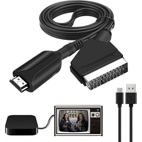 Adapter, Scart-zu-hdmi-konverter, Scart-zu-hdmi, Für Full-hd-fernseher, Audio-video Für Sky Blu-ray Stb Xbox Ps3-player