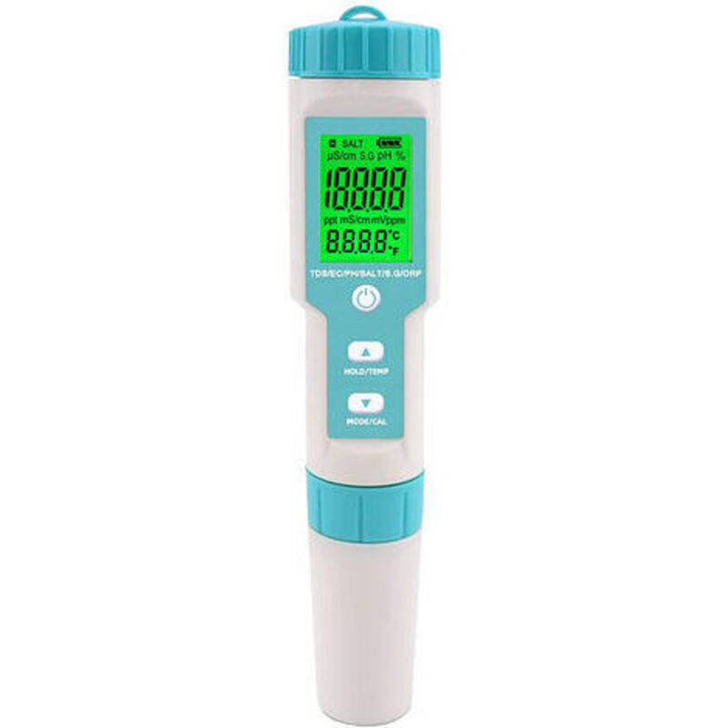 Salzgehalt- Und Ph-wert-test 5 Und 1 – Salzgehalt 0-9990 Ppm Messen – Lcd-bildschirm – Für Schwimmbad, Spa Und Bad In Der Ferne
