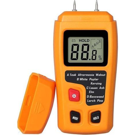Ulisem – Tragbares Holzfeuchtemessgerät – Messbereich 0–99,9 % – Genauigkeit ±0,5 % – Hd-lcd-display – Kompatibel Mit 50 Holzarten