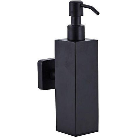 200 Ml Mural Douche Bouteille Pompe En Acier Inoxydable Shampooing Distributeur Noir (carré Mural)