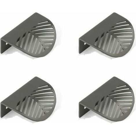 Set Mit 4 Schwarzen Messing-blattschrankgriffen, Küchenmöbelgriffen, Einzelschublade, Freistanzbar, Zinklegierung, Gebürstetes Kupfer