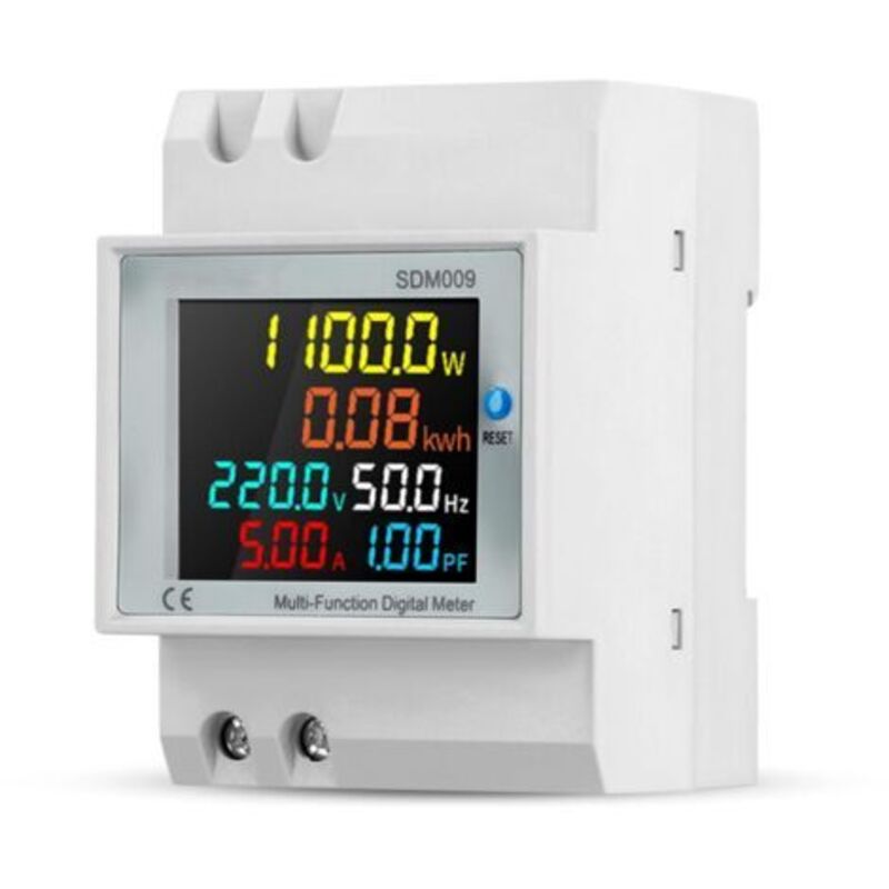 6 Und 1 Einphasiger Energierechner, Numerischer Stromrechner Mit Lcd-bildschirm, 40–300 V Wechselstrom, 100 A, Alternativer Kwh-wechselstromrechner, Din-schienen-wattmeter, Voltmeter, Amperemeter