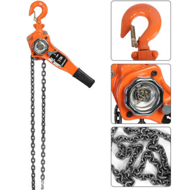 3t Manuelle Kette, Treuil À Chaîne Manuelle Mit Hebel Zur Manuellen Hebelwirkung, Hebel Mit Kabel Und Stahl Für Les Travailleurs De La Construction