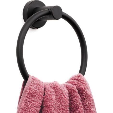 Mattschwarzer Handtuchring, Moderner Handtuchhalter Für Die Badezimmerwand, Sus304-edelstahl, Mattschwarz