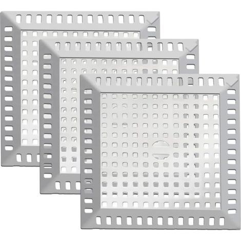 3 Stück Dusch-haarfilter, Quadratisch, Edelstahl, Duschablauffilter, Abflussschutz, 120 X 120 Mm, Duschablauf-haarfänger, Geeignet Für Badezimmer, Küchenspülen