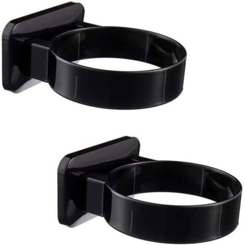 2 Stück Schwarzer Haartrockner-halter, Kein Bohren, Haartrockner-halter, Kein Bohren, Selbstklebender Halter, Haartrockner-halter, Wandmontierter Haartrockner-halter