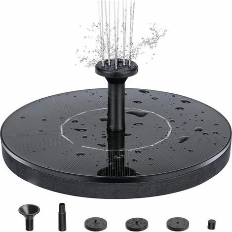 Solarbetriebener Brunnen, Solarwasserpumpe, Schwimmendes Panel, Gartenlandschaft, Gartenteich-bewässerungsset, Schwarz, 16 Cm Durchmesser,