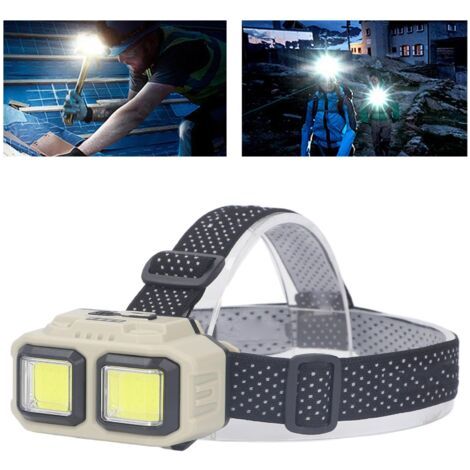 Superhelle Cob-led-stirnlampe, Über Usb Wiederaufladbar, Leicht, Am Kopf Montierte Stirnlampe, Mit Bewegungssensor, Batteriestandsanzeige, Für Outdoor-wandern, Angeln,