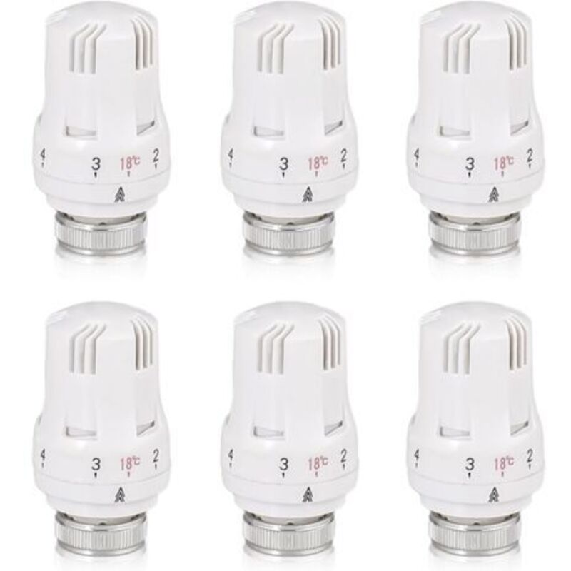 Thermostat-heizkörperkopf M30 X 1,5 – Set À 6 Stück – Automatische Temperaturregelung – Frostschutz
