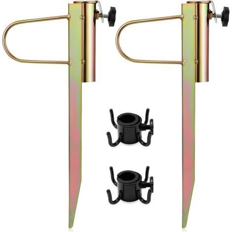 2 Stück Paraschirm-halterung Für Sonnenschirme Aus Anti-rouille-metall, Parapluie-basis, Verstellbares Sonnensegel Für Strand Und Garten Mit Einem Parapluie-durchmesser Von 20–32 Mm.