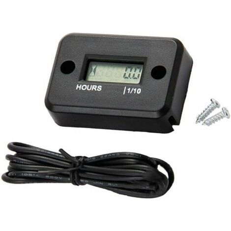 Ahlsen – Wasserdichter Digitaler Lcd-stundenzähler – Keine Verkabelungsinstallation – Robustes Epoxidgehäuse – Für Benzinmotoren – Marine, Motorrad, Quad-einsatz