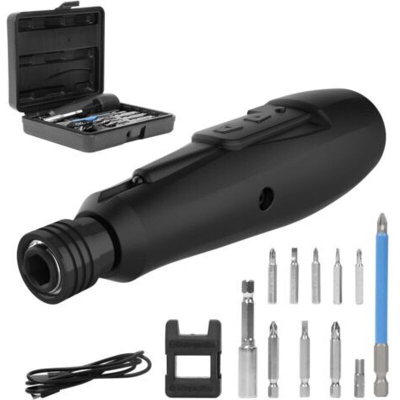 Pr Mini Tournevis Wiederaufladbar, Dewinner Professionnelletournevis Électrique Sans Fil Mit Usb 900 Mah 3,6 V, Rotationsgeschwindigkeit Von 280 U/min Mit 10 Gesichtsausdrücken Und Reinigungsbox