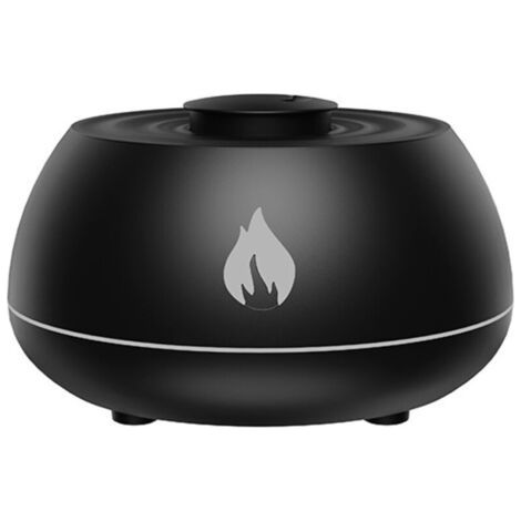 Flame Aroma Diffusor Für Ätherische Öle, 7 Flammenfarben, Für Das Haus, Die Kammer, Das Yoga, Das Büro, Mit Automatischer Schutzvorrichtung Ohne Eau (schwarz)