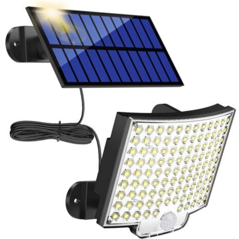 Außenleuchten Mit 106 Leds Und Bewegungsmelder, Schutzart Ip65, Lichtwinkel 120 °, Solar-wandleuchte Für Den Garten Mit 5 M Kabel