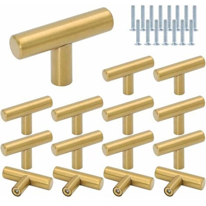 15 X Ø12 Mm Knopfleisten, Länge 50 Mm, T-stab, Küchenhaken, Schranktür Aus Rostfreiem Edelstahl, Möbelhaken Für Trou Unique Et Boutons, Stangen- Und T-steghaken, Placard De C