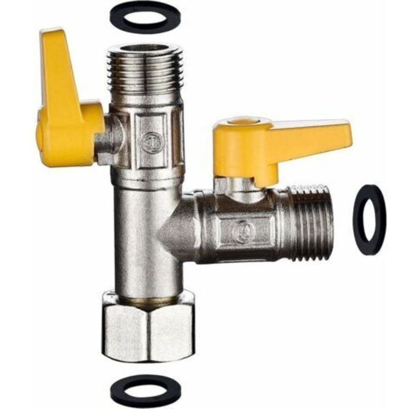 Vanne 3 Voie Raccord Douchette And Douche De Tête Bras De Douche Inverseur 3 Voies En Laiton Adaptateur Robinet Éteindre, Dsf009