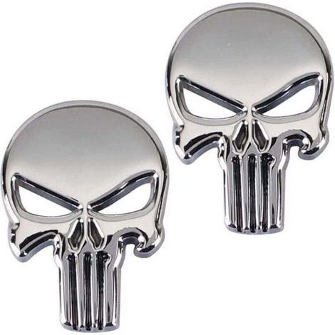 3d Metall Aufkleber Punisher Totenkopf Für Auto Motorrad 2 Stück Klebedekor