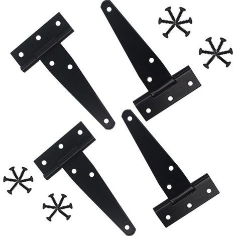 (4 Zoll) Gartentorscharniere, 4 Stück T-torscharniere, Klappscharniere Mit Schrauben, Schuppentorscharniere (t)