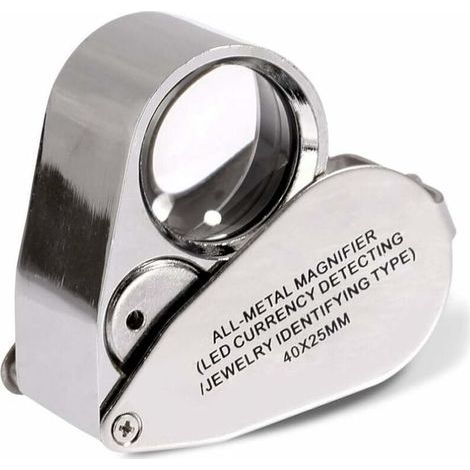 40-fache Juwelierlupe, Faltbare Schmucklupe Mit Beleuchtetem Led-licht (led-währungserkennung/jewlers-identifizierungslupentyp)