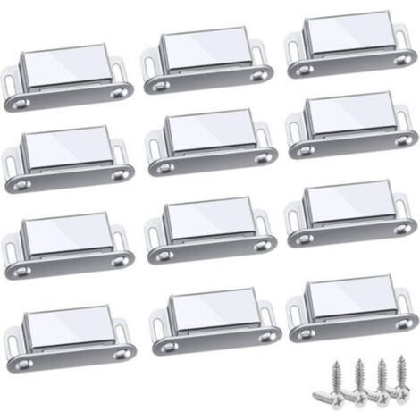(45 Mm – 12 Stück) Magnetriegel, 12 Stück Magnete, Magnetverschlüsse, Schrank, Starker Magnet, Robust, Bis Zu 6 Kg, Für Schubladen, Duschtüren, Magnetisierter Schrank, Schrank, Möbel