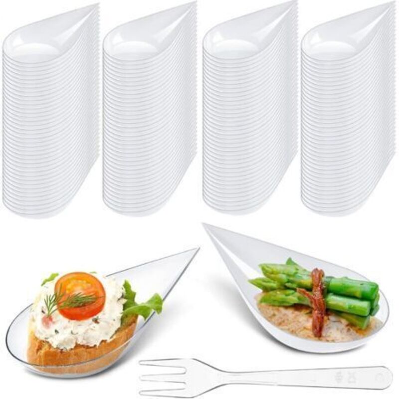 100 Aperitif-aperitifs Aus Kunststoff Mit Vier Stücken, 5 Cm Durchmesser, Transparent Und Wiederverwendbar, Ideal Für Die Verkostung Von Desserts In Form Von Bol.