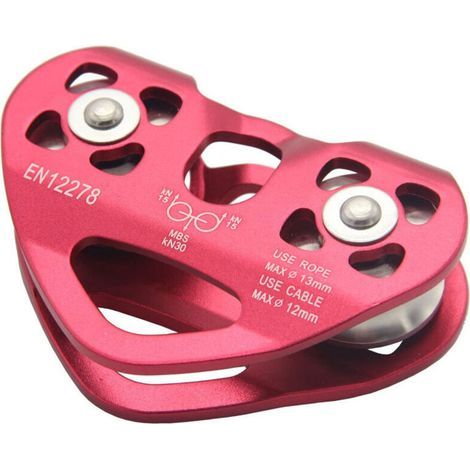 Poulie Tandem Poulie D'Escalade Extérieure Double Axt Zum Heben Und Transportieren In Die Höhe, Kabel D'Acier Extension De Tyrolienne Poulie Double En Forme De Coeur