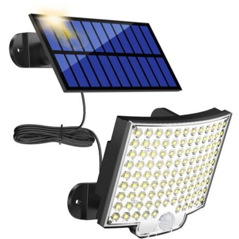 Außenbeleuchtungslampen, 106 Led-außenbeleuchtungslampen Mit Bewegungsmelder, Schutzart Ip65, Beleuchtungswinkel 120°, Solarleuchte Für Den Garten Mit 5 M Kabel